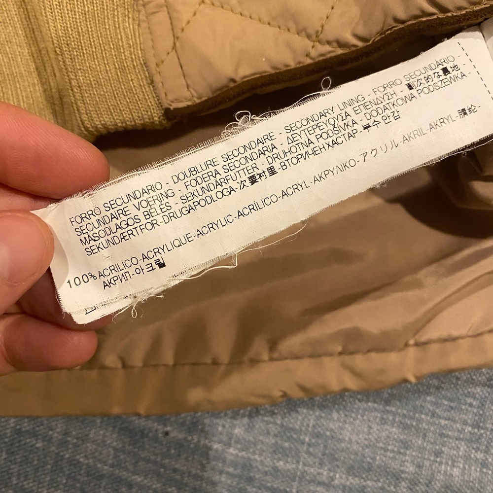 Zara Woman Tan Quilted Puffer Vest Camel Gold Zip Ribbed Sides Size Medium - Picture 8 of 10